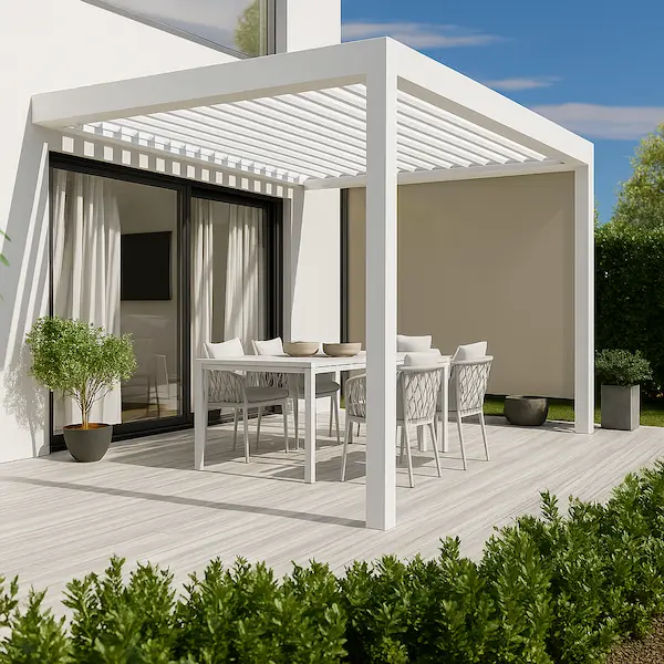 bioclimática 3x3 blanca adosada