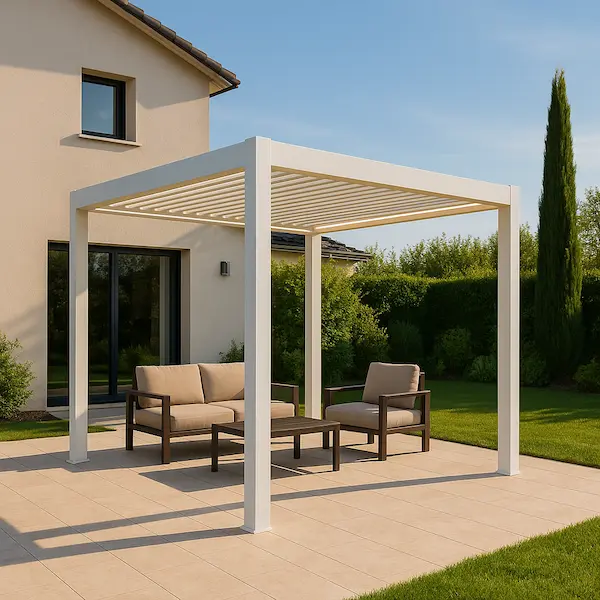 pérgola bioclimática 3x3 blanca