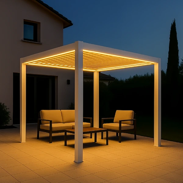 pérgola lamas orientables autoportante 3x3