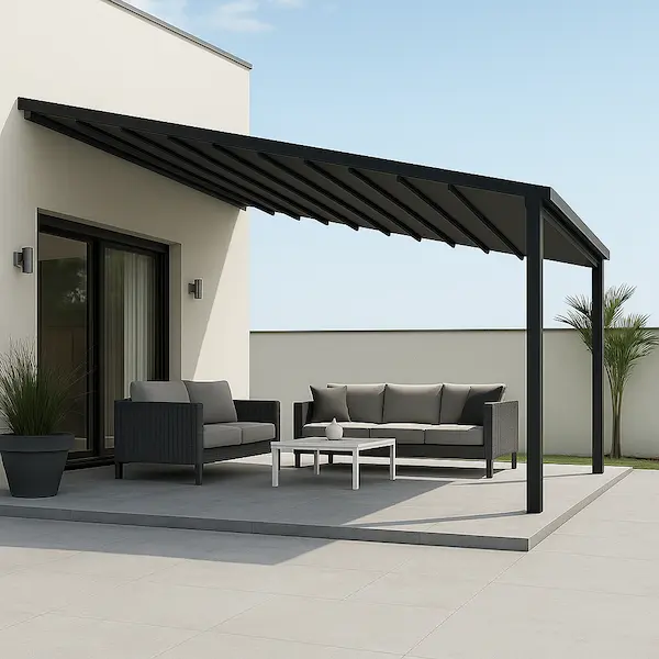 pérgola lona negra