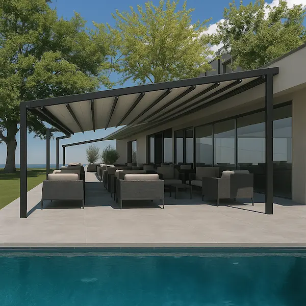 pérgola lona tensada gran tamaño