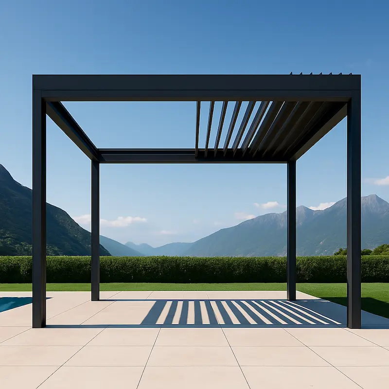 pérgola lama retráctil negra 3x3